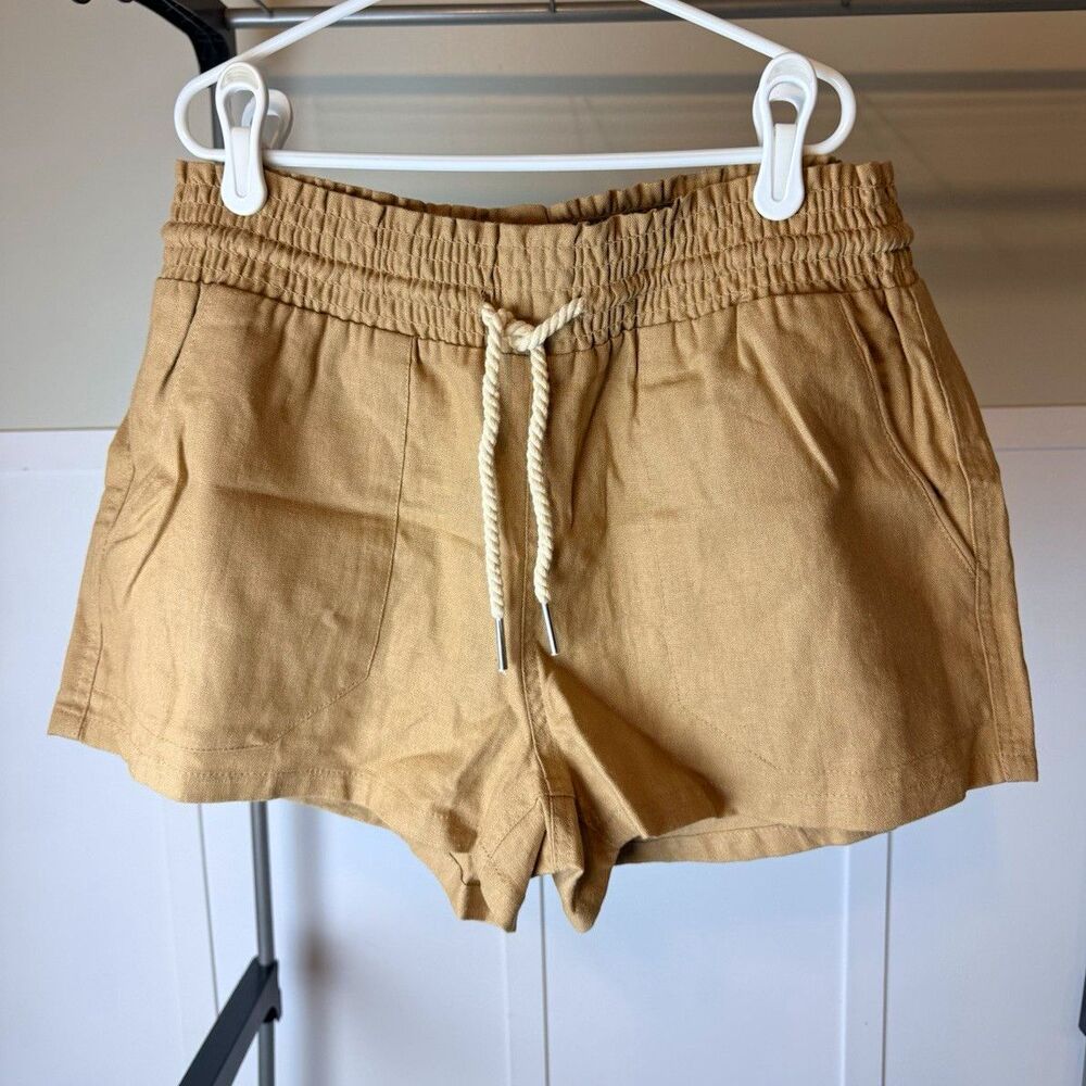 Love Tree Women’s M Camel Linen Blend Shorts Rope Drawstring Pull On NWT
